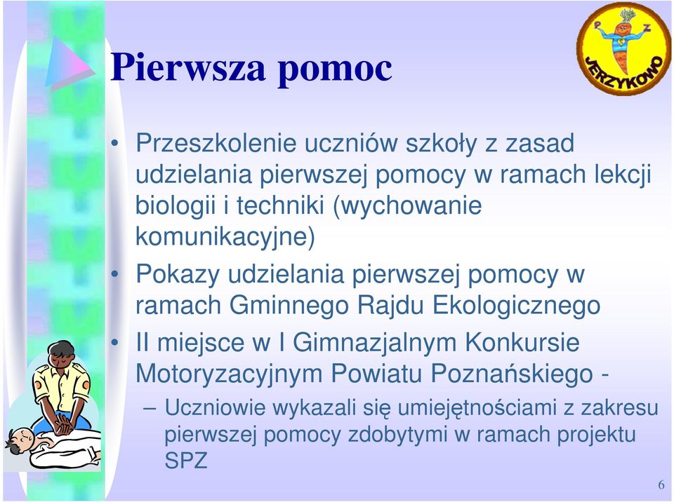 Gminnego Rajdu Ekologicznego II miejsce w I Gimnazjalnym Konkursie Motoryzacyjnym Powiatu