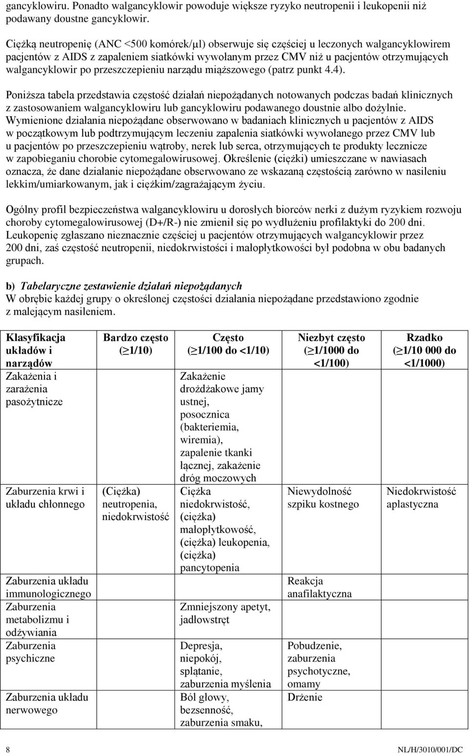 po przeszczepieniu narządu miąższowego (patrz punkt 4.4).