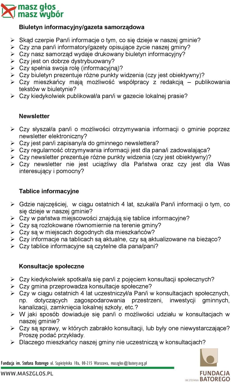 Czy mieszkańcy mają możliwość współpracy z redakcją publikowania tekstów w biuletynie? Czy kiedykolwiek publikował/a pan/i w gazecie lokalnej prasie?