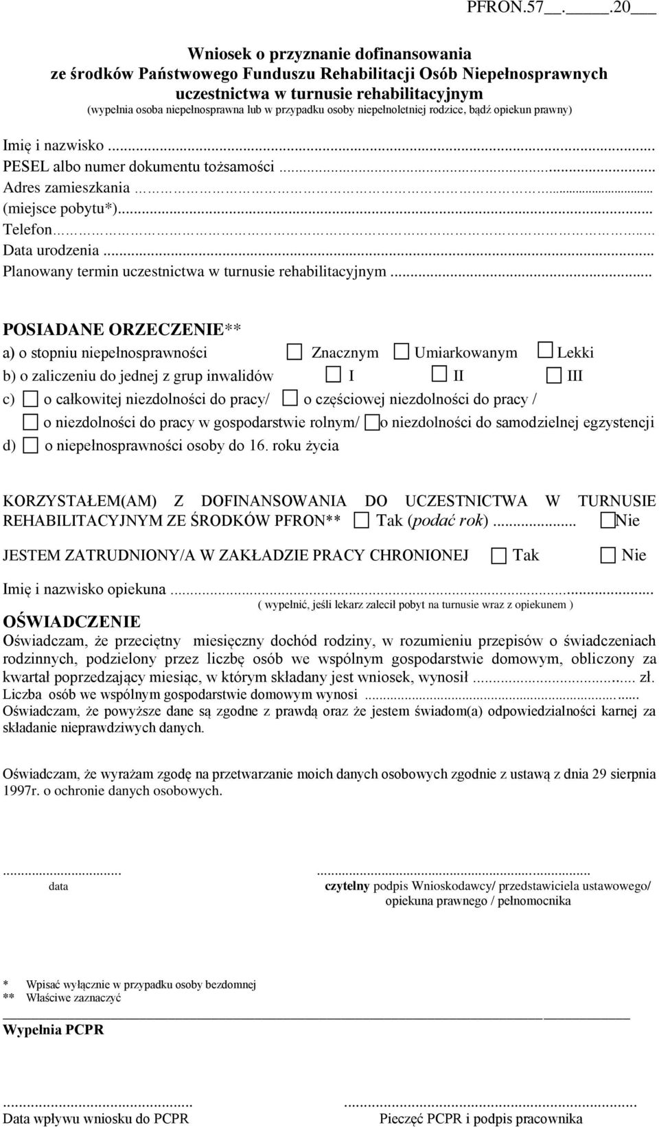 osoby niepełnoletniej rodzice, bądź opiekun prawny) Imię i nazwisko... PESEL albo numer dokumentu tożsamości... Adres zamieszkania... (miejsce pobytu*)... Telefon.. Data urodzenia.