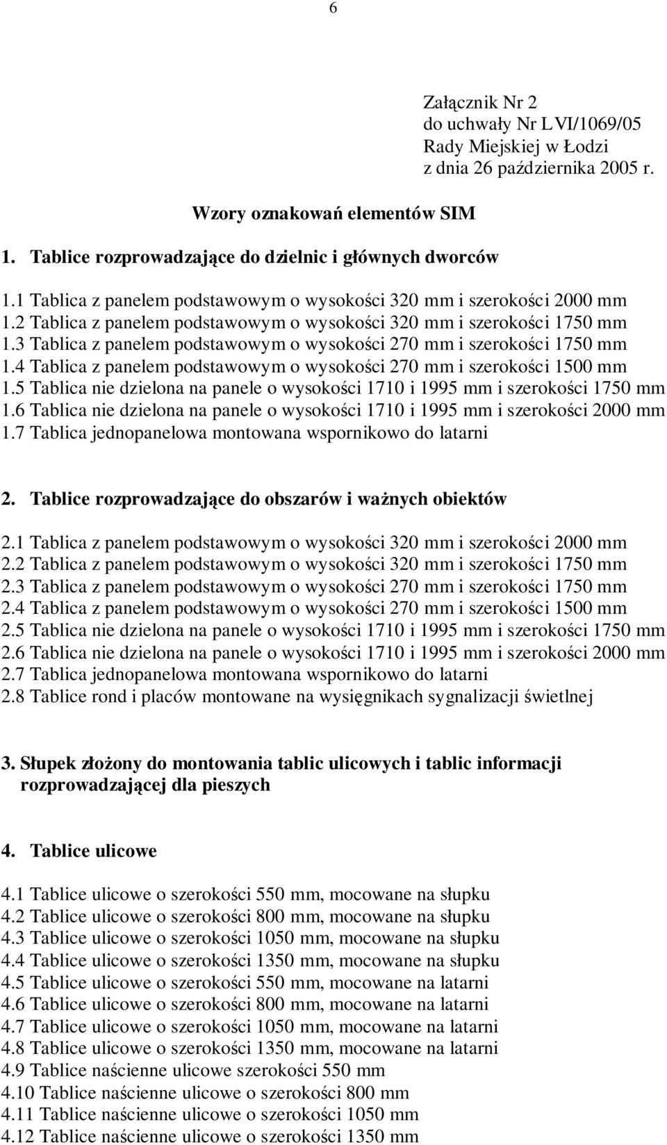 4 Tablica z panelem podstawowym o wysokości 270 mm i szerokości 1500 mm 1.5 Tablica nie dzielona na panele o wysokości 1710 i 1995 mm i szerokości 1750 mm 1.