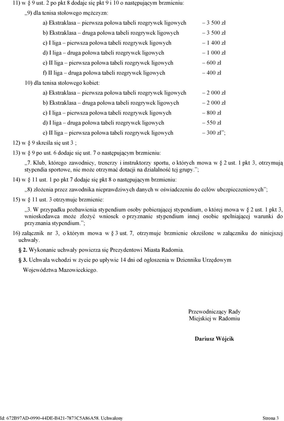 rozgrywek ligowych 3 500 zł c) I liga pierwsza połowa tabeli rozgrywek ligowych 1 400 zł d) I liga druga połowa tabeli rozgrywek ligowych 1 000 zł e) II liga pierwsza połowa tabeli rozgrywek ligowych