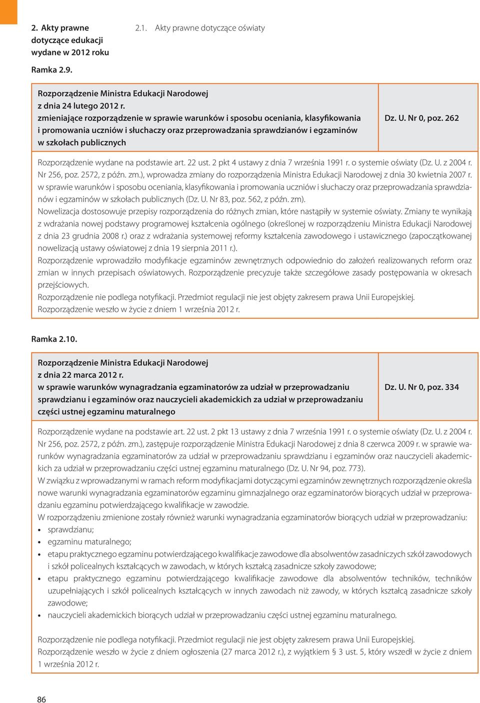 Nr 0, poz. 262 Rozporządzenie wydane na podstawie art. 22 ust. 2 pkt 4 ustawy z dnia 7 września 1991 r. o systemie oświaty (Dz. U. z 2004 r. Nr 256, poz. 2572, z późn. zm.