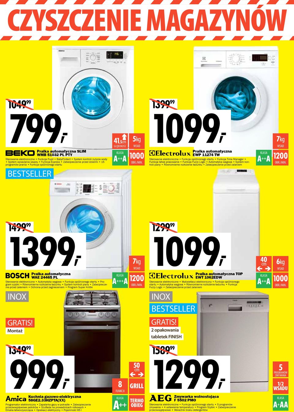 1399 99 1099, Pralka automatyczna EWP 11274 TW Sterowanie elektroniczne Funkcja opóźnionego startu Funkcja Time Manager Funkcja łatwe prasowanie Funkcja Fuzzy Logic utomatyka wagowa System kontroli