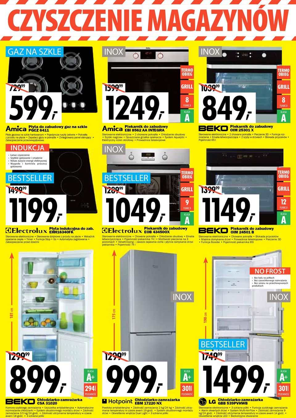 INDUKCJ Łatwe czyszczenie Szybkie gotowanie i smażenie Niższe zużycie energii elektrycznej Wygoda i kontrola procesu gotowania 1499 99 1199, Płyta indukcyjna do zab.