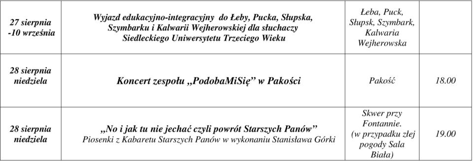 Koncert zespołu PodobaMiSię w Pakości Pakość 18.