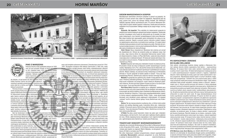 roku litrową butelkę od piwa z brązowego szkła. Tak ciekawej jeszcze nie widziałem. Szklarze wytłoczyli w butelce herb szlachecki Czerninów i napis Marschendorf.