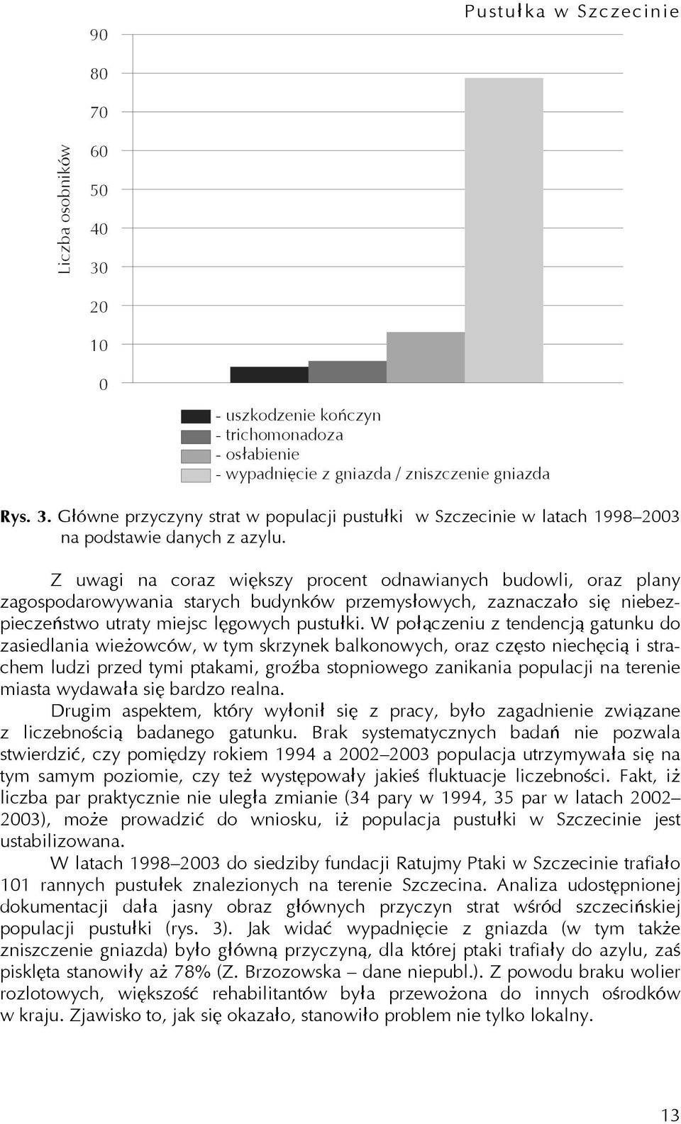 W połączeniu z tendencją gatunku do zasiedlania wieżowców, w tym skrzynek balkonowych, oraz często niechęcią i strachem ludzi przed tymi ptakami, groźba stopniowego zanikania populacji na terenie