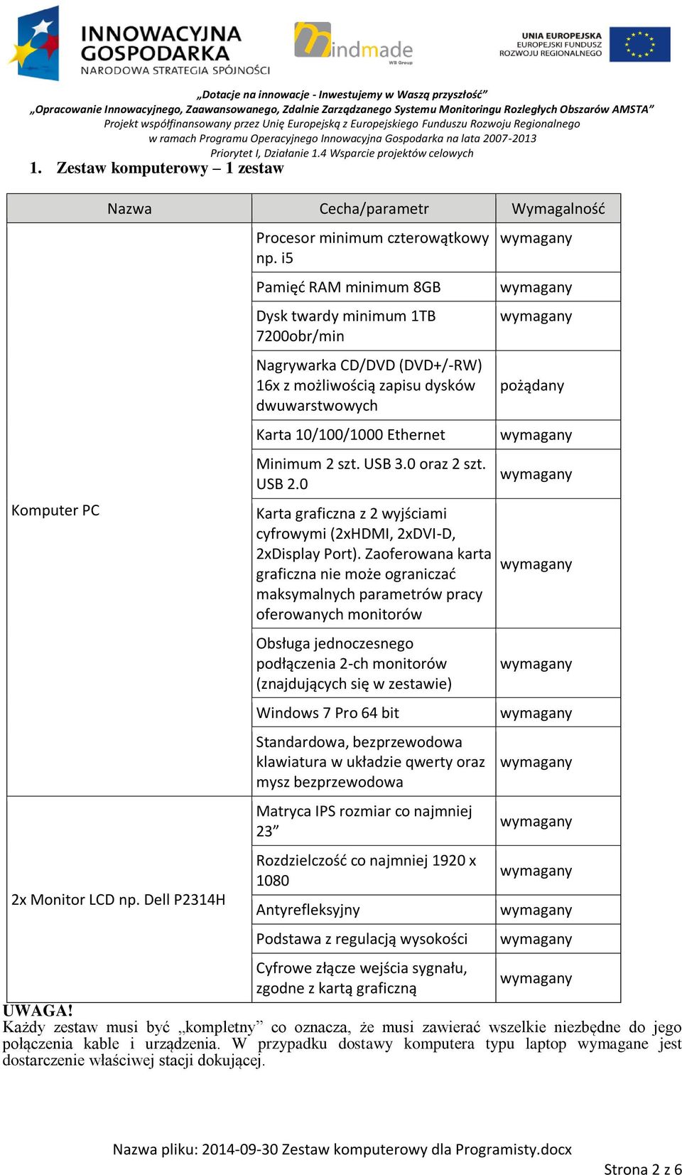 USB 2.0 Karta graficzna z 2 wyjściami cyfrowymi (2xHDMI, 2xDVI-D, 2xDisplay Port).