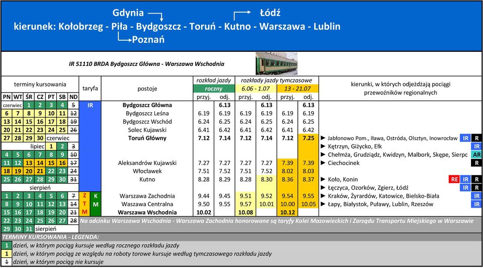 24 6.25 6.24 6.25 6.24 6.25 20 21 22 23 24 25 26 Solec Kujawski 6.41 6.42 6.41 6.42 6.41 6.42 oruń Główny 7.12 7.14 7.12 7.14 7.12 7.25 Jabłonowo Pom.