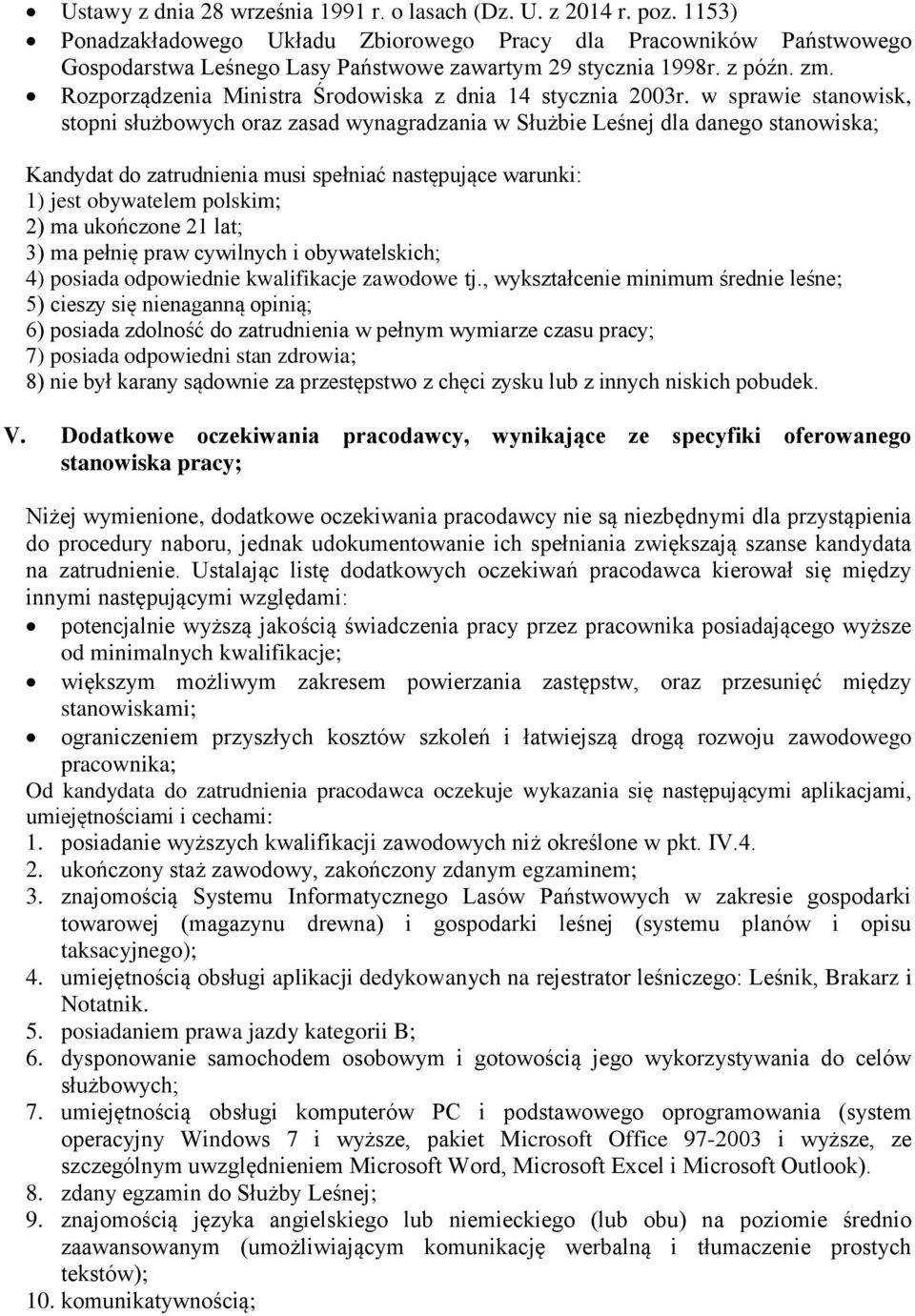 Rozporządzenia Ministra Środowiska z dnia 14 stycznia 2003r.