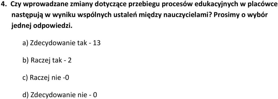 między nauczycielami? Prosimy o wybór jednej odpowiedzi.