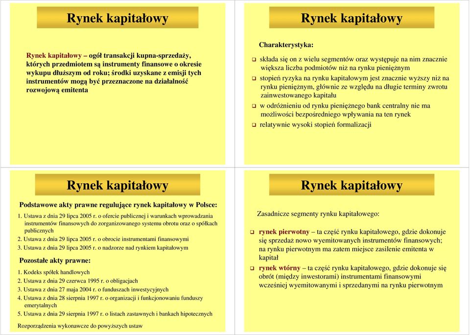 wyŝszy niŝ na rynku pienięŝnym, głównie ze względu na długie terminy zwrotu zainwestowanego kapitału w odróŝnieniu od rynku pienięŝnego bank centralny nie ma moŝliwości bezpośredniego wpływania na