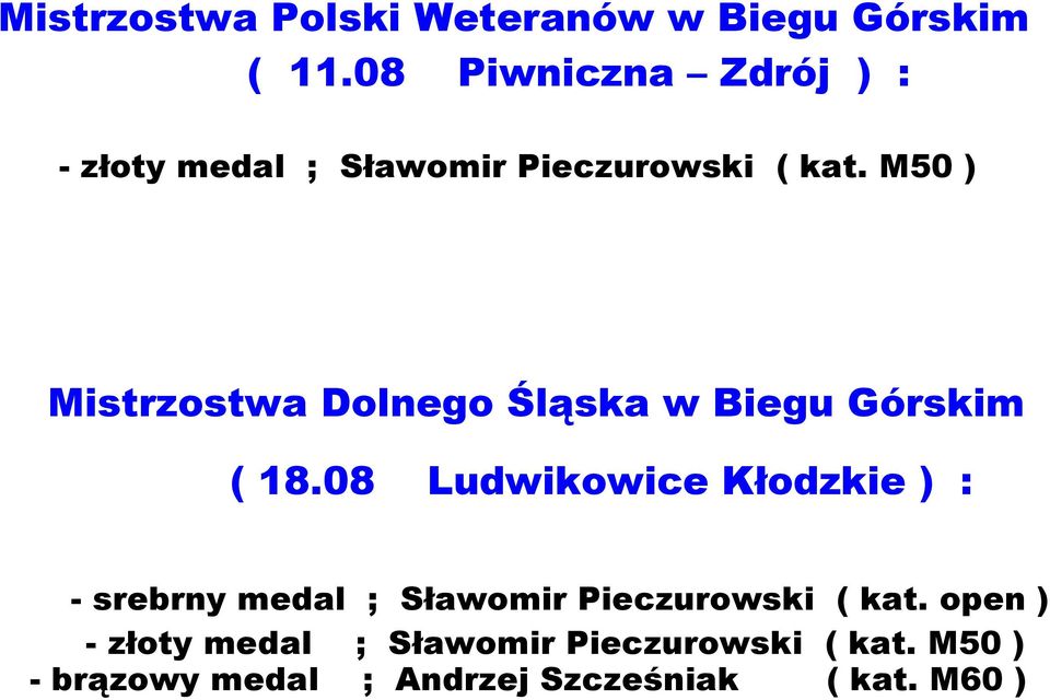 M50 ) Mistrzostwa Dolnego Śląska w Biegu Górskim ( 18.