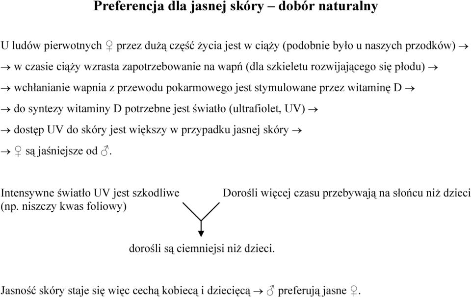 potrzebne jest światło (ultrafiolet, UV) dostęp UV do skóry jest większy w przypadku jasnej skóry są jaśniejsze od. Intensywne światło UV jest szkodliwe (np.