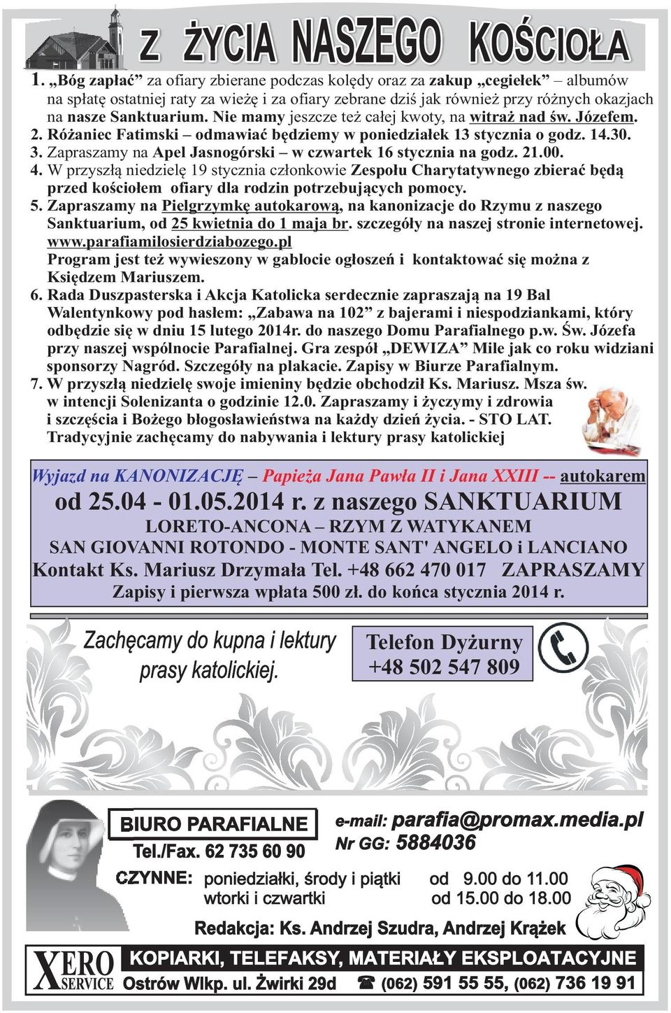 Zapraszamy na Apel Jasnogórski w czwartek 16 stycznia na godz. 21.00. 4.