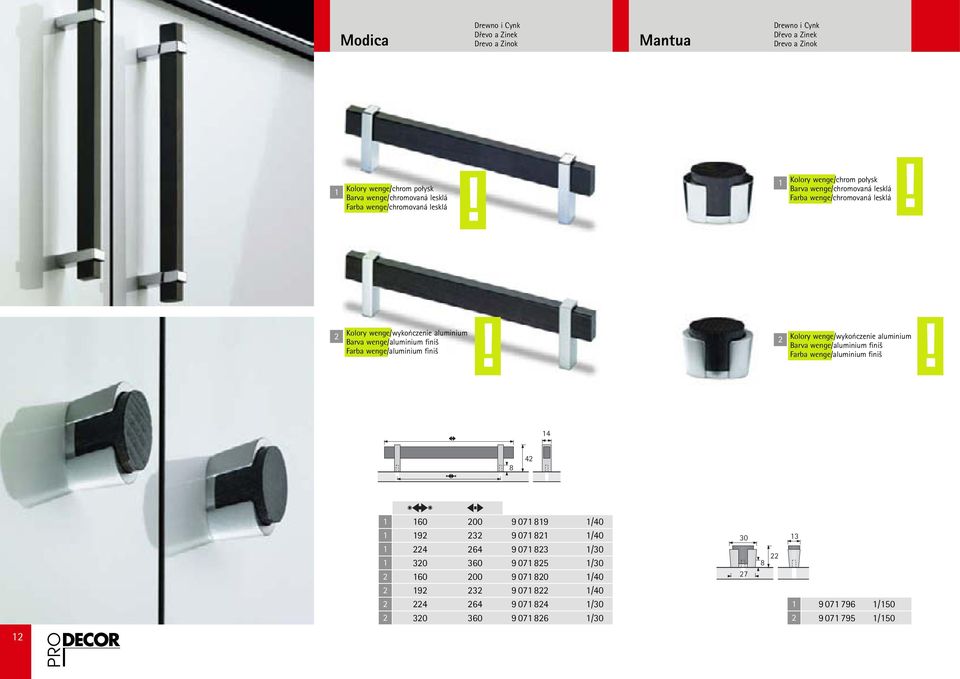 !! Kolory wenge/wykończenie aluminium Barva wenge/aluminium finiš Farba wenge/aluminium finiš Kolory wenge/wykończenie aluminium Barva