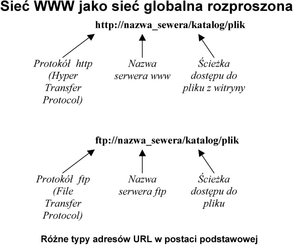 pliku z witryny ftp://nazwa_sewera/katalog/plik Protokół ftp (File Transfer