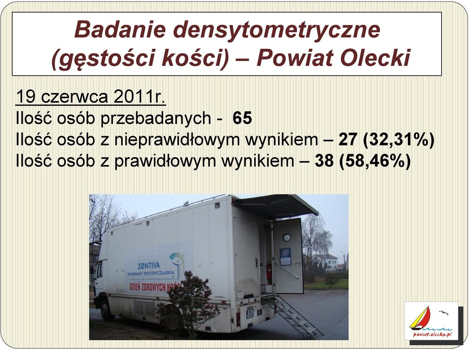 Ilość osób przebadanych - 65 Ilość osób z