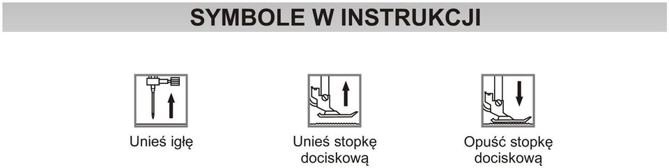 igłę Unieś stopkę