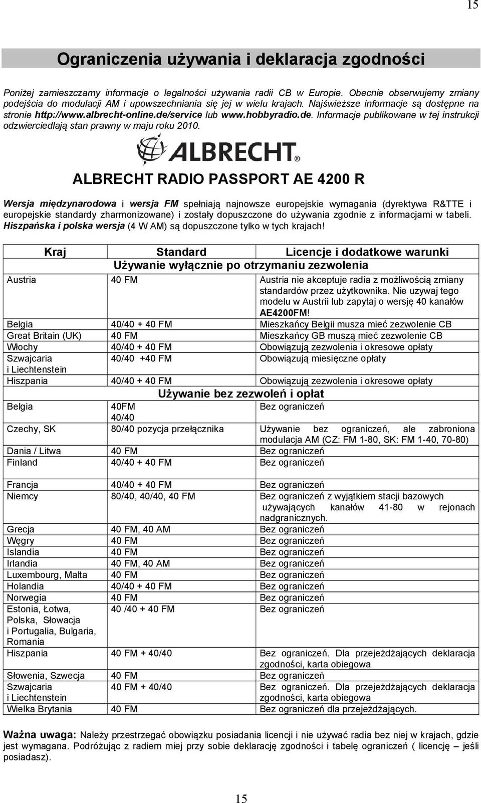de. Informacje publikowane w tej instrukcji odzwierciedlają stan prawny w maju roku 2010.