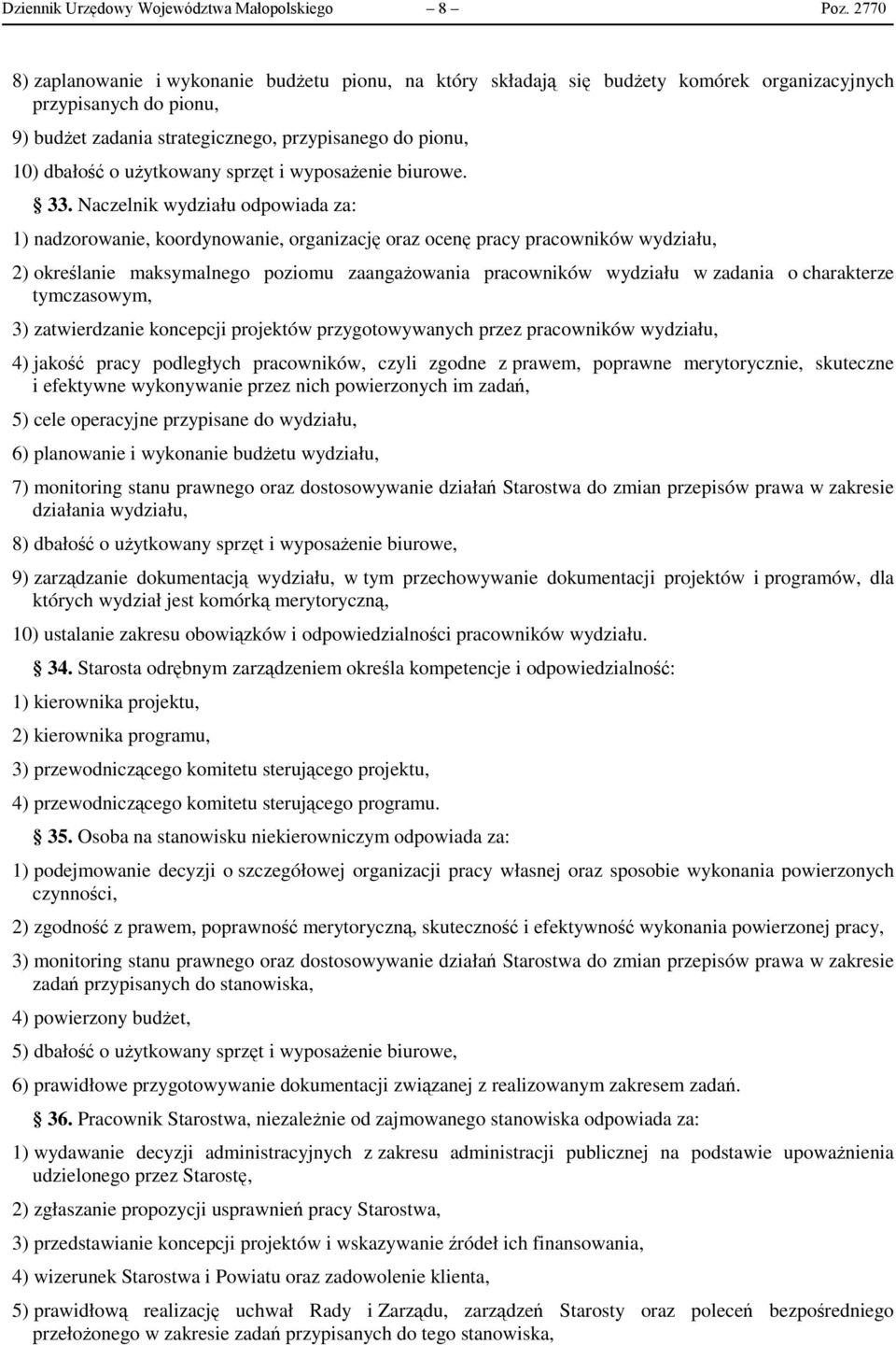 użytkowany sprzęt i wyposażenie biurowe. 33.