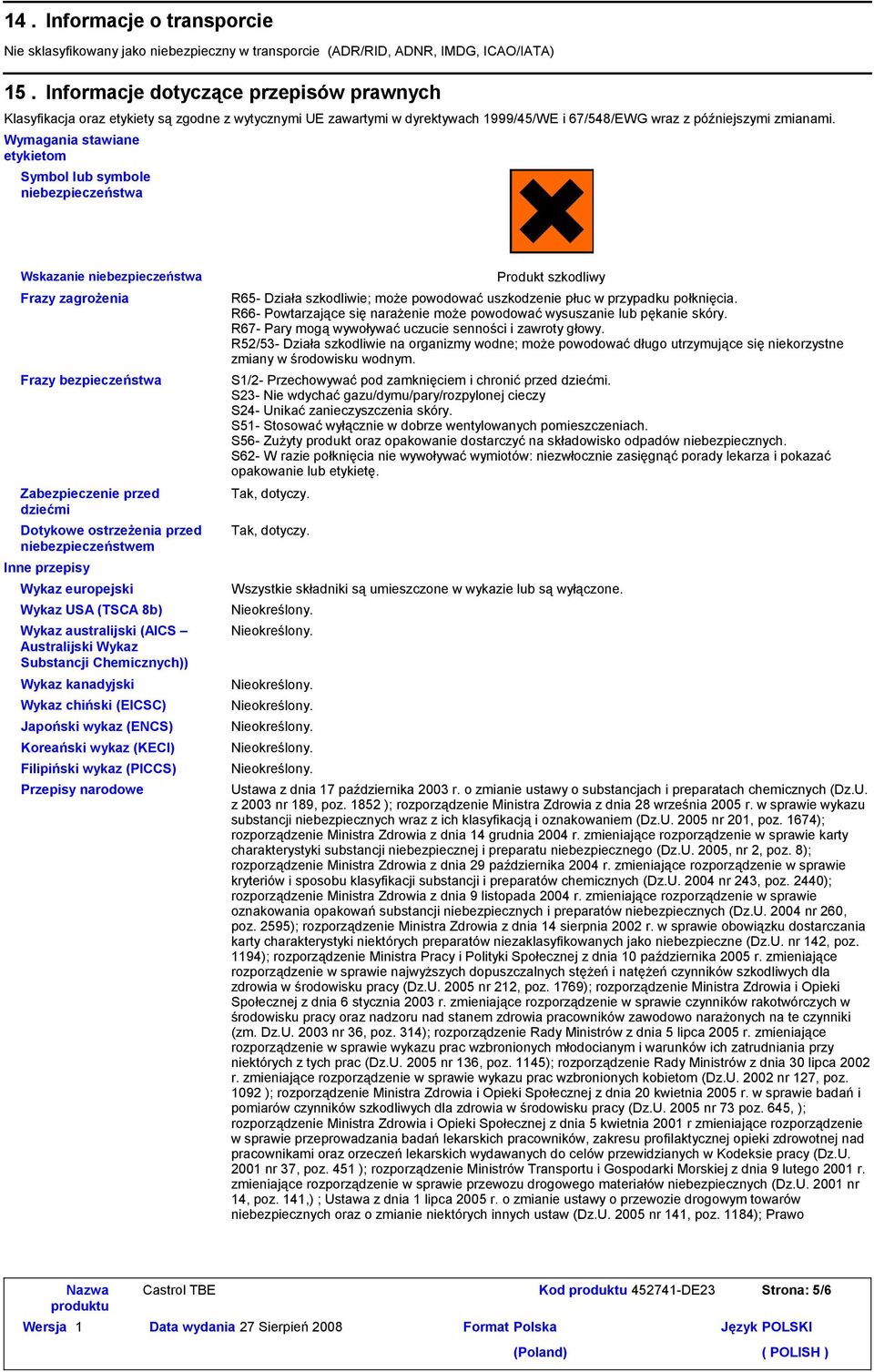 Wymagania stawiane etykietom Symbol lub symbole niebezpieczeństwa Wskazanie niebezpieczeństwa Frazy zagrożenia Frazy bezpieczeństwa Zabezpieczenie przed dziećmi Dotykowe ostrzeżenia przed