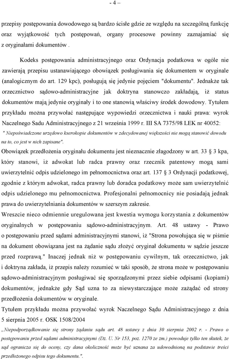 129 kpc), posługują się jedynie pojęciem "dokumentu".