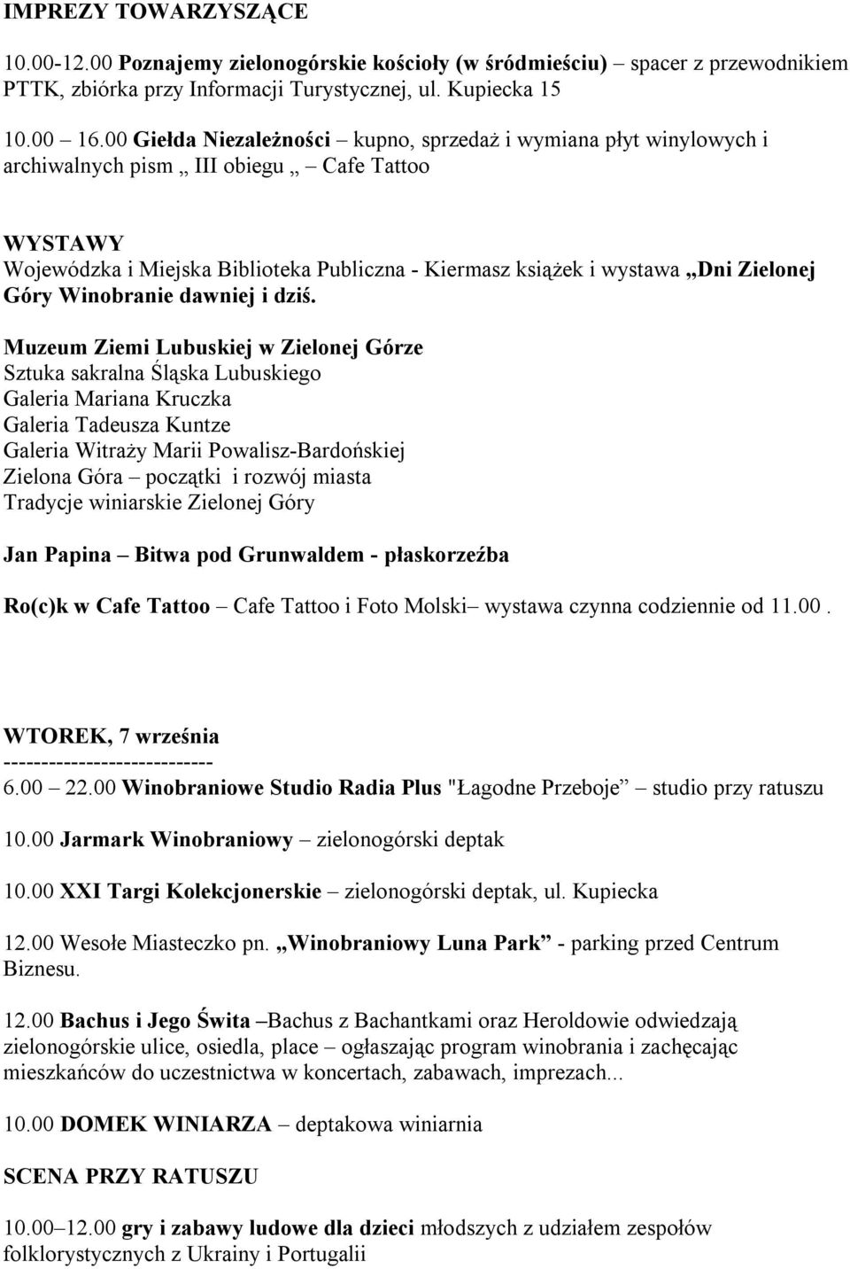 Zielonej Góry Winobranie dawniej i dziś.