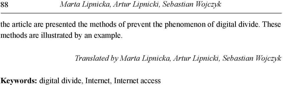 These methods are illustrated by an example.