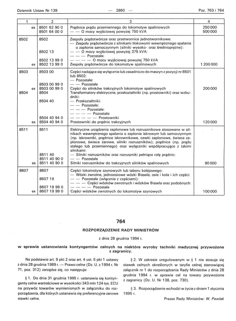 jednotwornikowe: - Zespoły prądotwórcze z silnikami tłokowymi wewnętrznego spalania o zapłonie samoczynnym (silniki wysoko- oraz średnioprężne) : 8502 13 - - O mocy wyjściowej powyżej 375 kva: - 8502