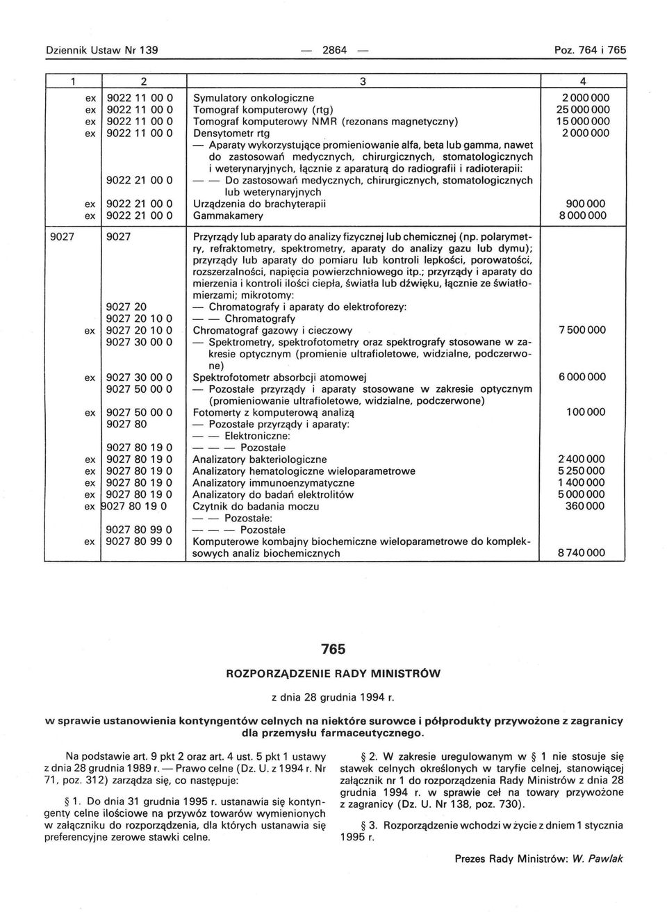 rtg 2000000 - Aparaty wykorzystujące promieniowanie alfa, beta lub gamma, nawet do zastosowań medycznych, chirurgicznych, stomatologicznych i weterynaryjnych, łącznie z aparaturą do radiografii i