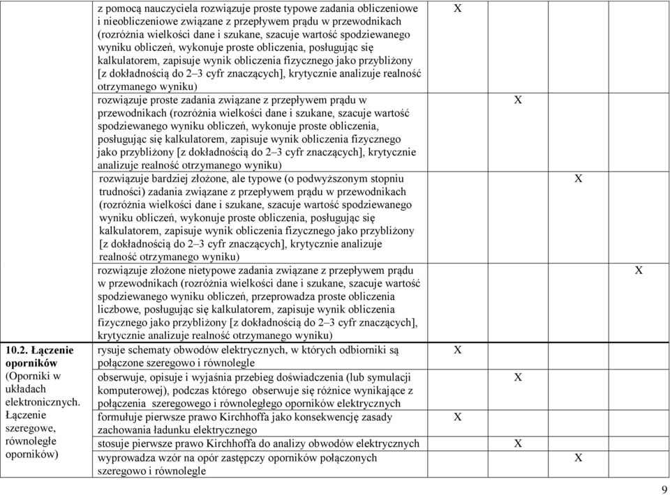 proste obliczenia, posługując się [z dokładnością do 2 3 cyfr znaczących], krytycznie analizuje realność otrzymanego wyniku) rozwiązuje proste zadania związane z przepływem prądu w przewodnikach