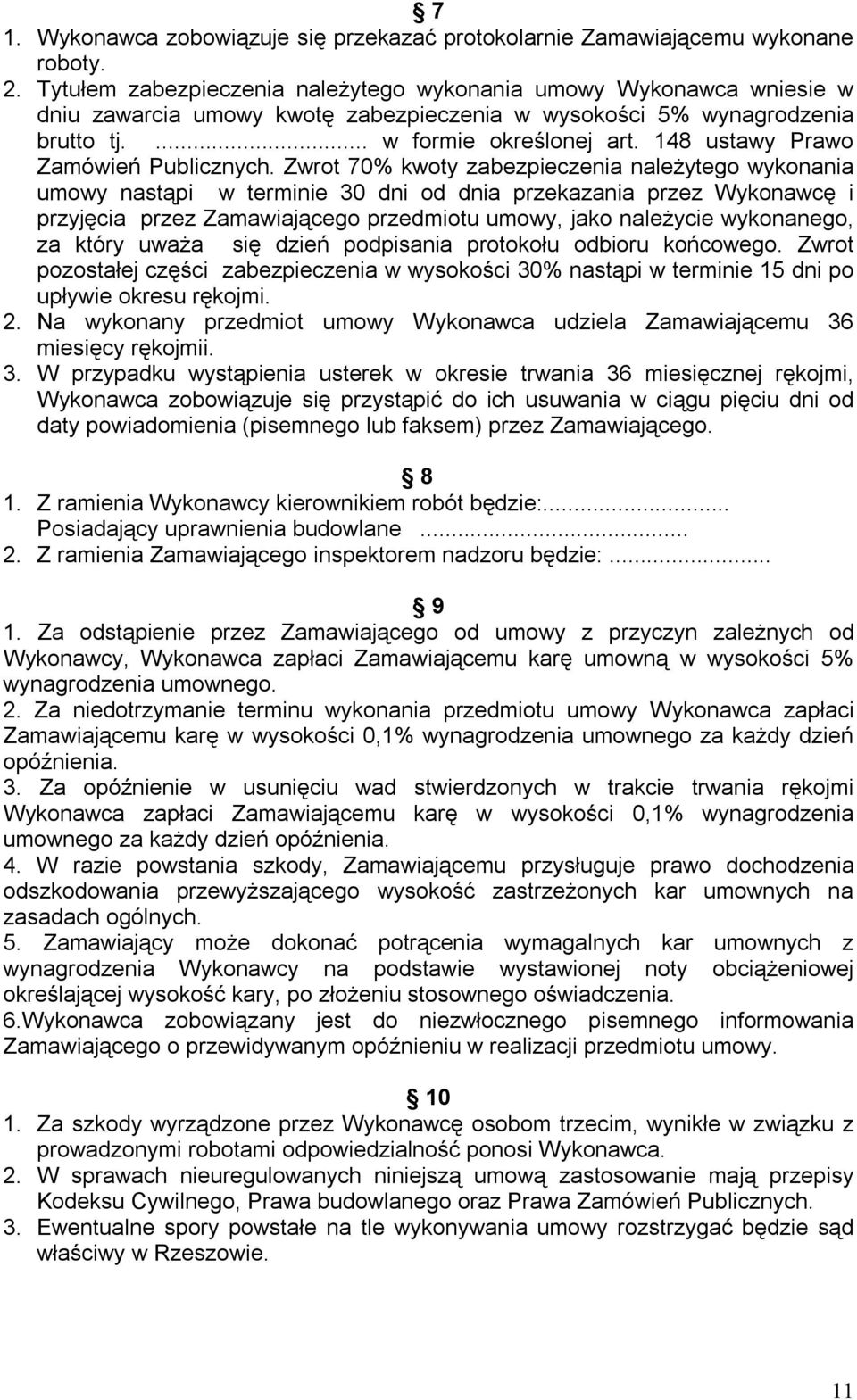 148 ustawy Prawo Zamówień Publicznych.