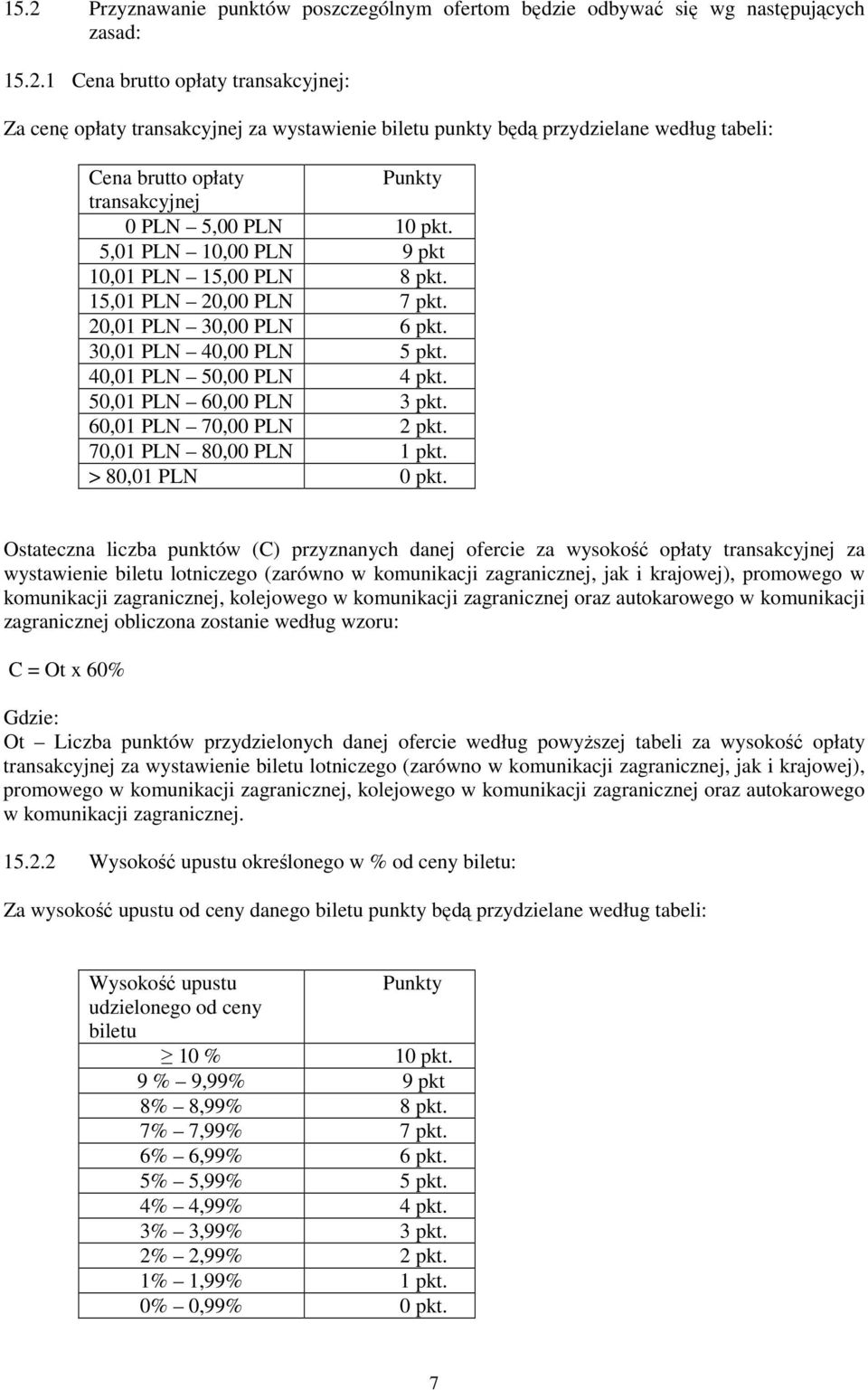 60,01 PLN 70,00 PLN 2 pkt. 70,01 PLN 80,00 PLN 1 pkt. > 80,01 PLN 0 pkt.