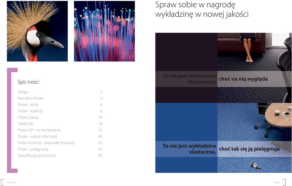 HD - na zamówienie 22 Flotex - więcej informacji 40 Forbo Flooring - pozostałe produkty Flotex - pielęgnacja