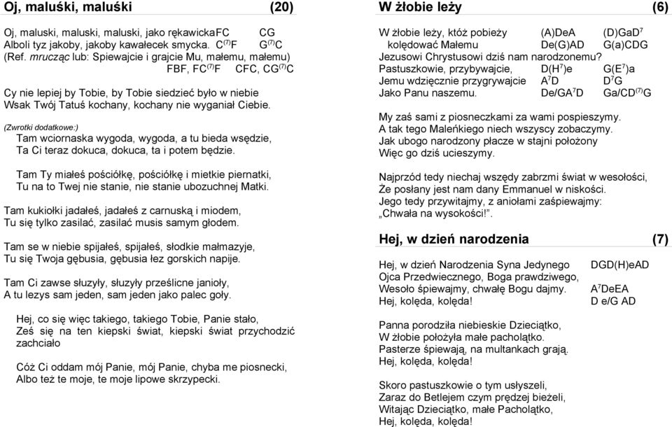 (Zwrotki dodatkowe:) Tam wciornaska wygoda, wygoda, a tu bieda wsędzie, Ta Ci teraz dokuca, dokuca, ta i potem będzie.
