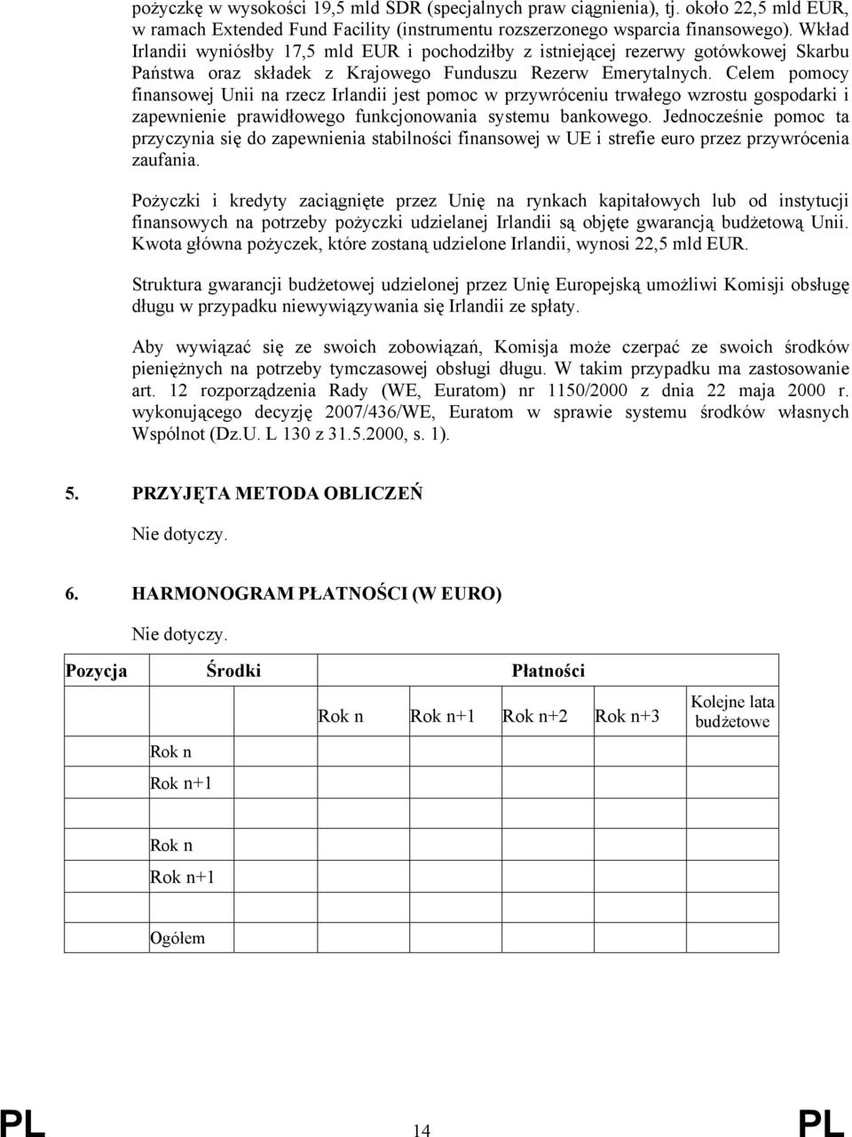 Celem pomocy finansowej Unii na rzecz Irlandii jest pomoc w przywróceniu trwałego wzrostu gospodarki i zapewnienie prawidłowego funkcjonowania systemu bankowego.