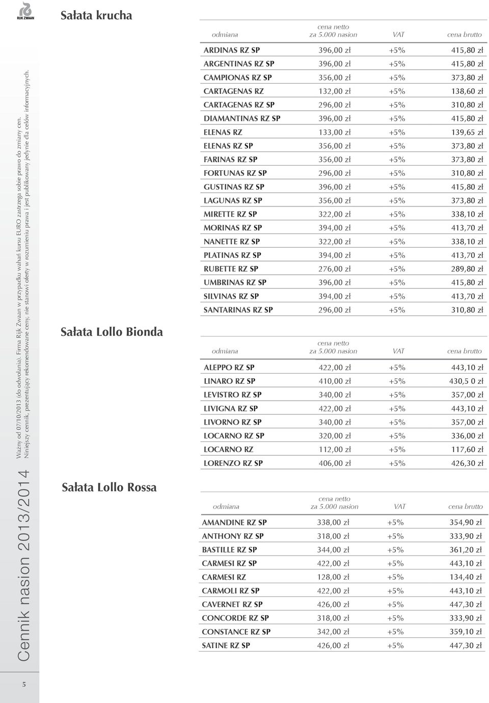 zł FORTUNAS RZ SP 296,00 zł +5% 310,80 zł GUSTINAS RZ SP 396,00 zł +5% 415,80 zł LAGUNAS RZ SP 356,00 zł +5% 373,80 zł MIRETTE RZ SP 322,00 zł +5% 338,10 zł MORINAS RZ SP 394,00 zł +5% 413,70 zł