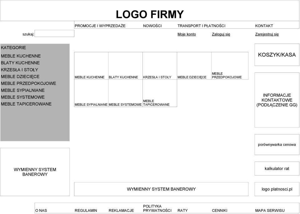 TAPICEROWANE MEBLE PRZEDPOKOJOWE KOSZYK/KASA INFORMACJE KONTAKTOWE (PODŁĄCZENIE GG) porównywarka cenowa WYMIENNY SYSTEM