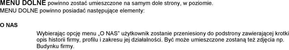 użytkownik zostanie przeniesiony do podstrony zawierającej krotki opis historii