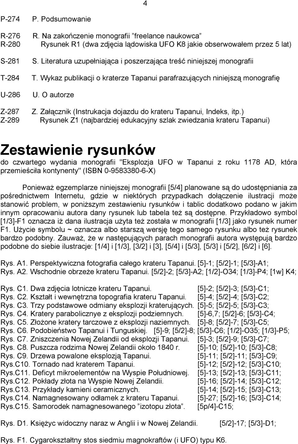 Załącznik (Instrukacja dojazdu do krateru Tapanui, Indeks, itp.