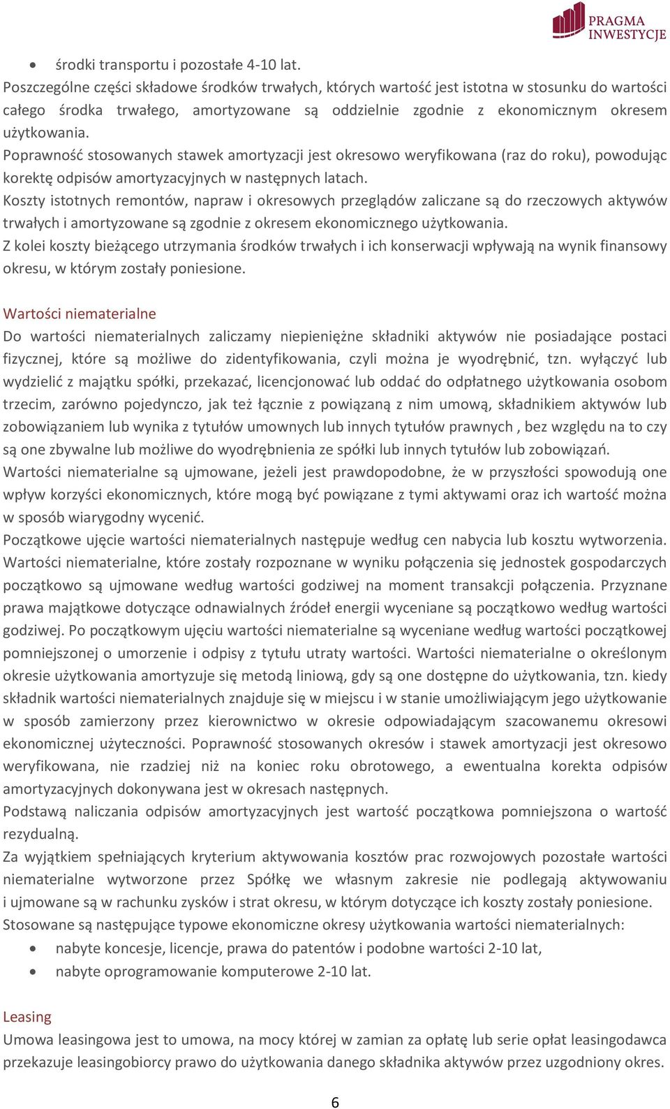 Poprawność stosowanych stawek amortyzacji jest okresowo weryfikowana (raz do roku), powodując korektę odpisów amortyzacyjnych w następnych latach.