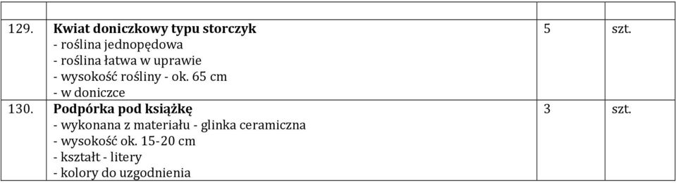 65 cm - w doniczce 130.