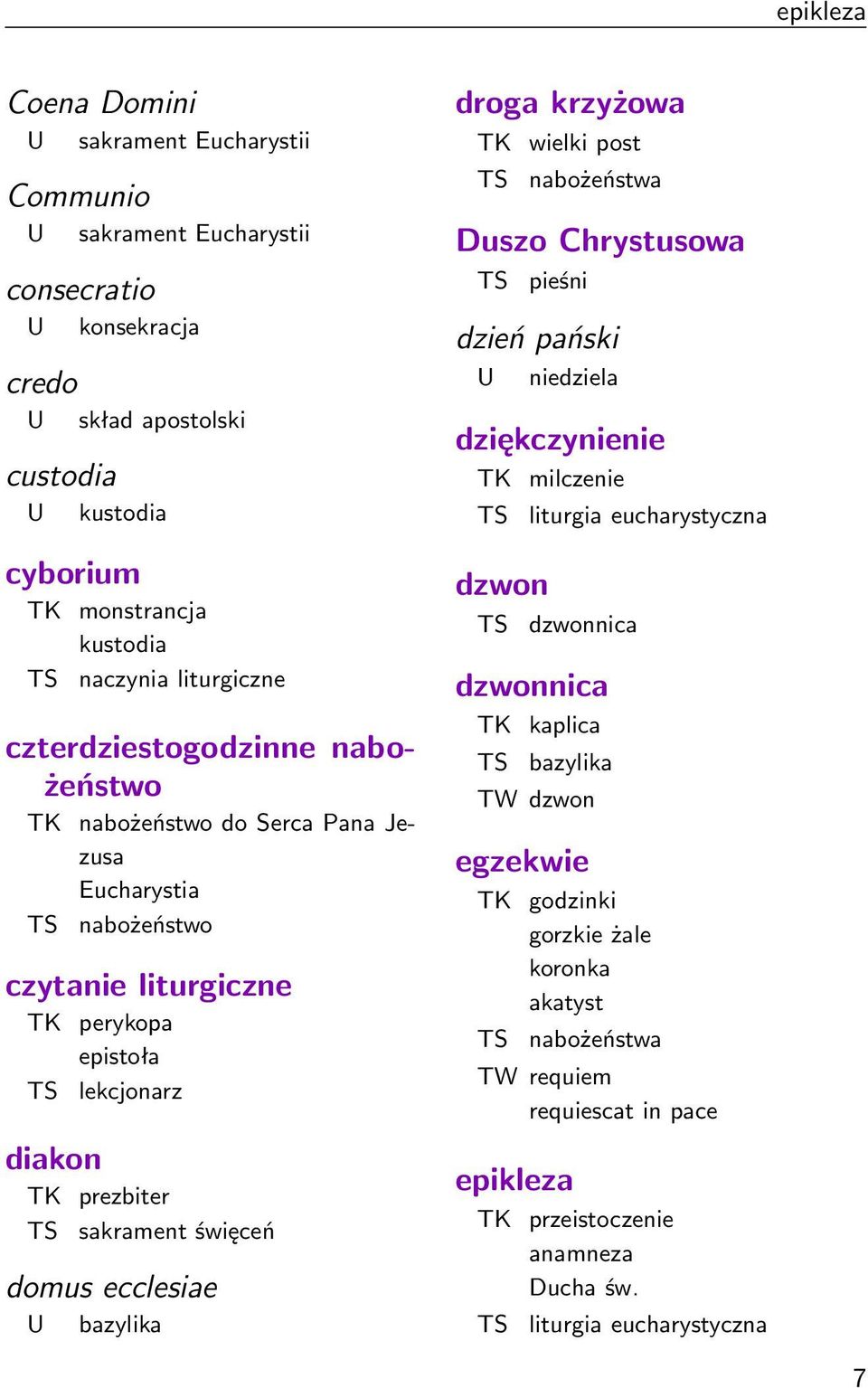 święceń domus ecclesiae U bazylika droga krzyżowa TK wielki post nabożeństwa Duszo Chrystusowa pieśni dzień pański U niedziela dziękczynienie TK milczenie liturgia eucharystyczna dzwon dzwonnica