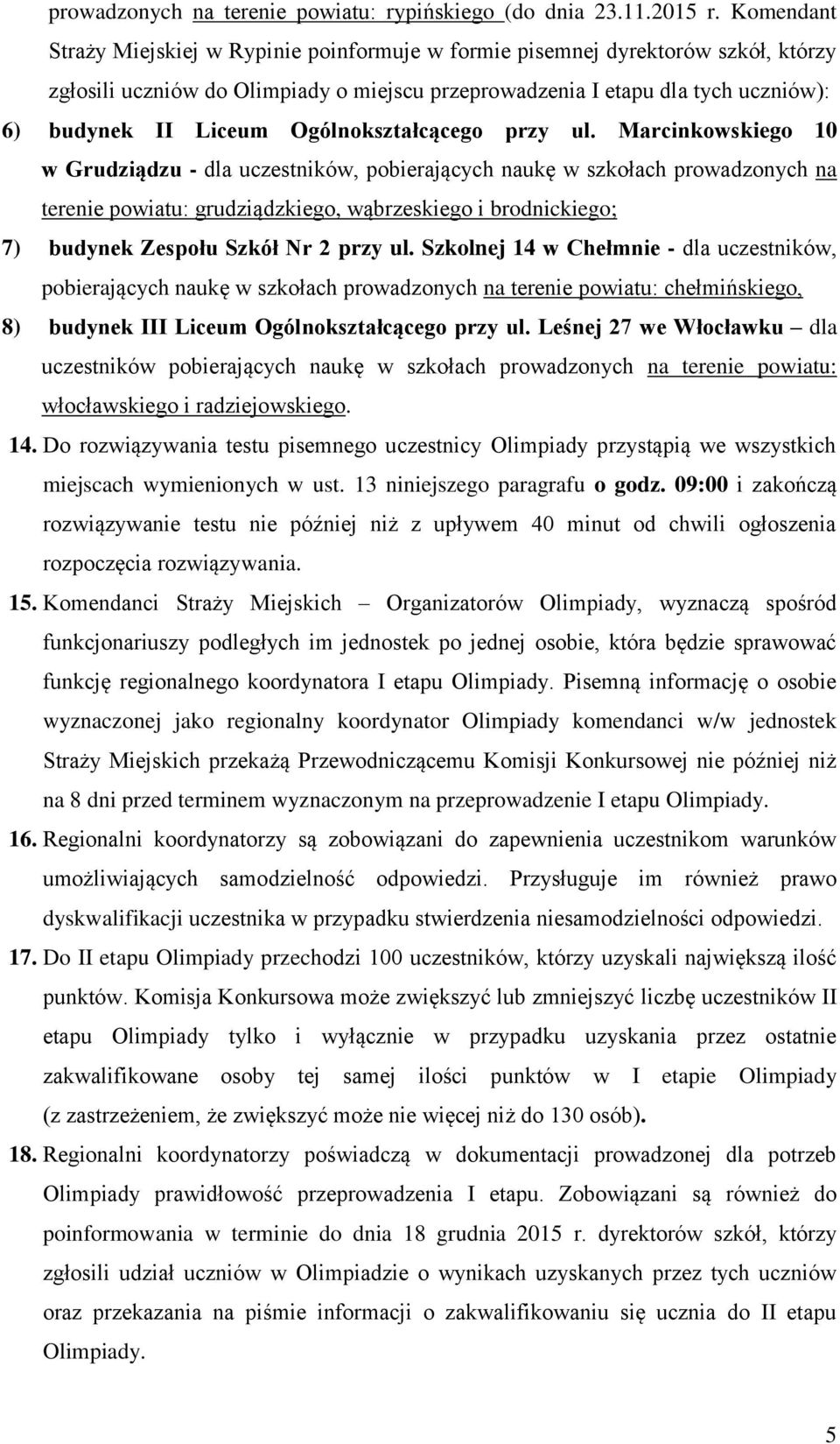 Ogólnokształcącego przy ul.