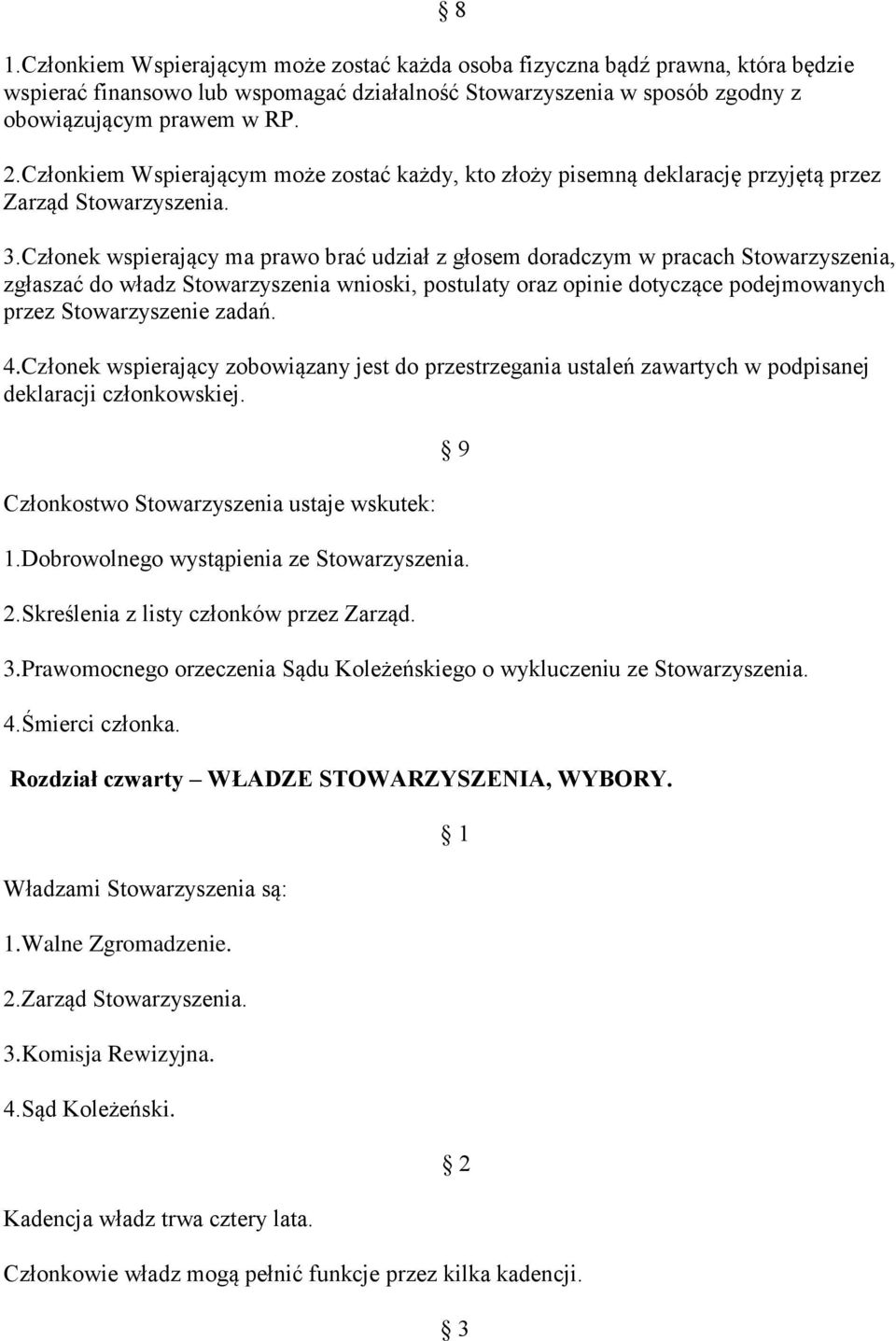 Członek wspierający ma prawo brać udział z głosem doradczym w pracach Stowarzyszenia, zgłaszać do władz Stowarzyszenia wnioski, postulaty oraz opinie dotyczące podejmowanych przez Stowarzyszenie