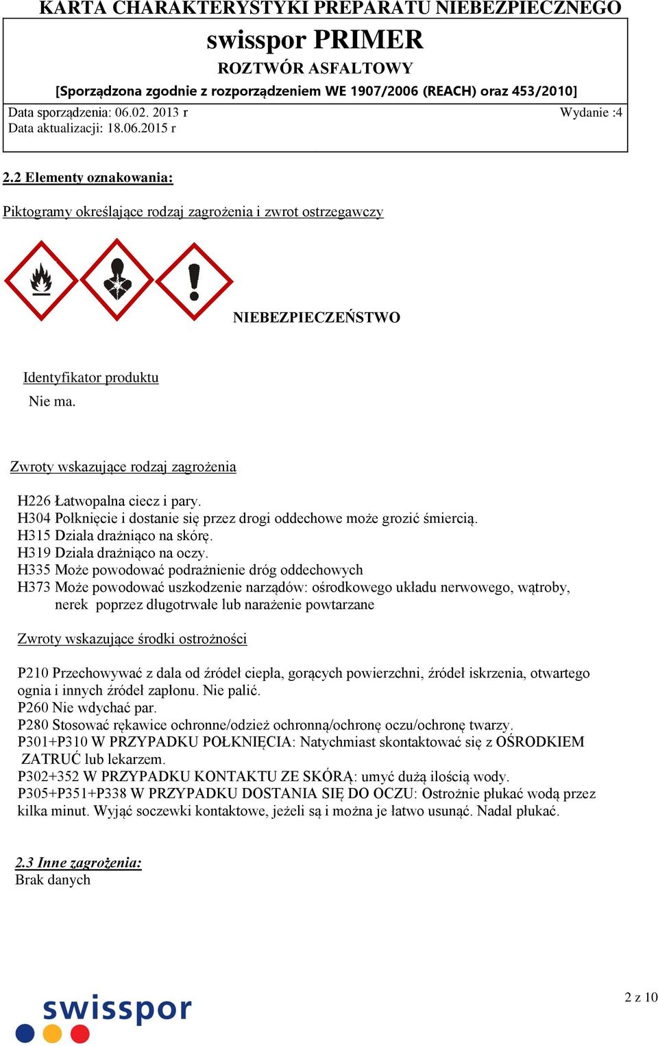 H319 Działa drażniąco na oczy.