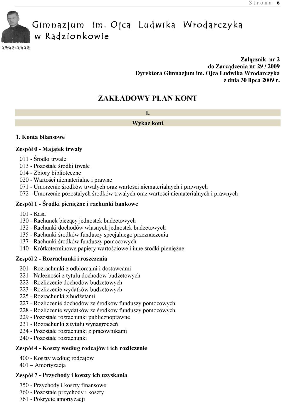 Konta bilansowe Zespół 0 - Majątek trwały 011 - Środki trwałe 013 - Pozostałe środki trwałe 014 - Zbiory biblioteczne 020 - Wartości niematerialne i prawne 071 - Umorzenie środków trwałych oraz