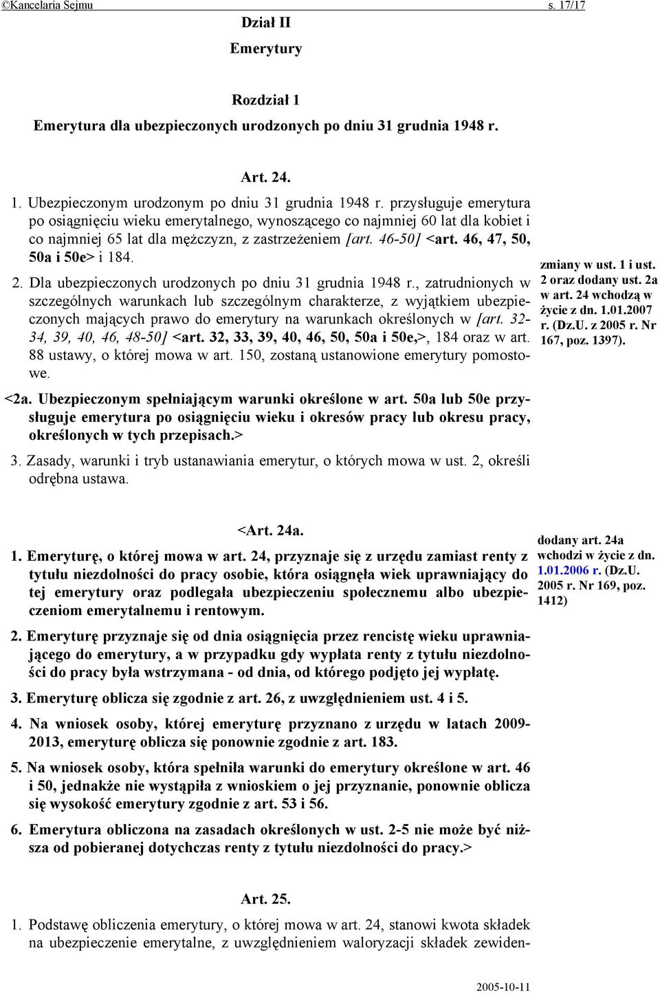 2. Dla ubezpieczonych urodzonych po dniu 31 grudnia 1948 r.